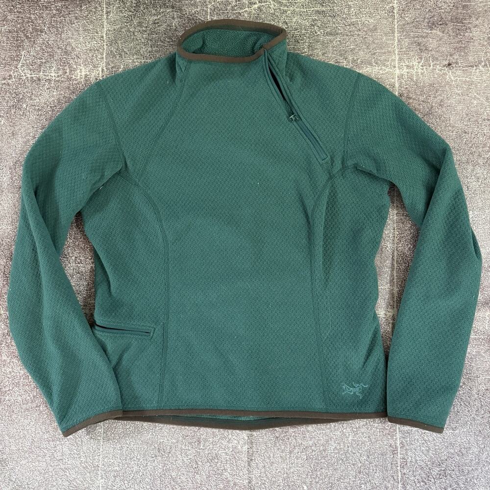 Women's Vintage 90's Arc'teryx Delta SV Teal Blue Waffle Fleece Pullover Sz M